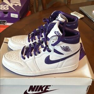 Nike White and Purple High-Tops